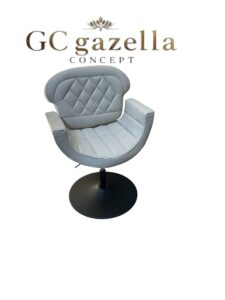 Kuaför Saç Kesim Koltuğu - Gri Tepsi ayak siyah gazella concept